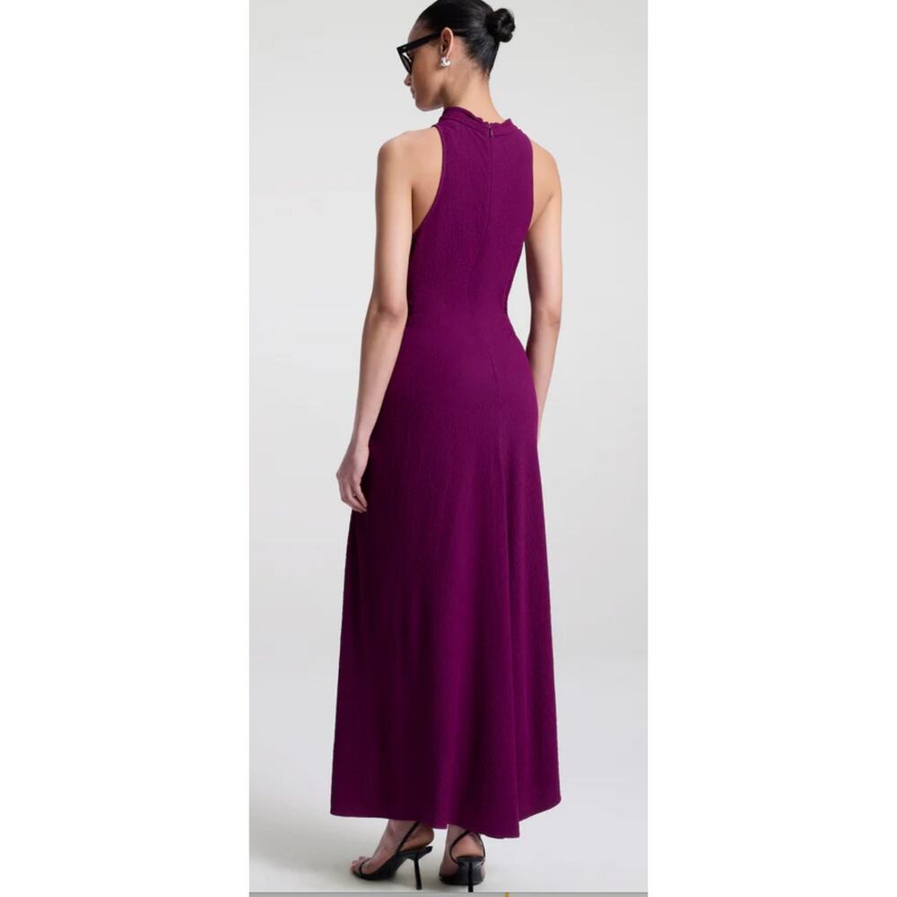 A.L.C. Inez Dress Size 2 Jewel Purple Satin Midi Gown Sleeveless - Picture 8 of 8